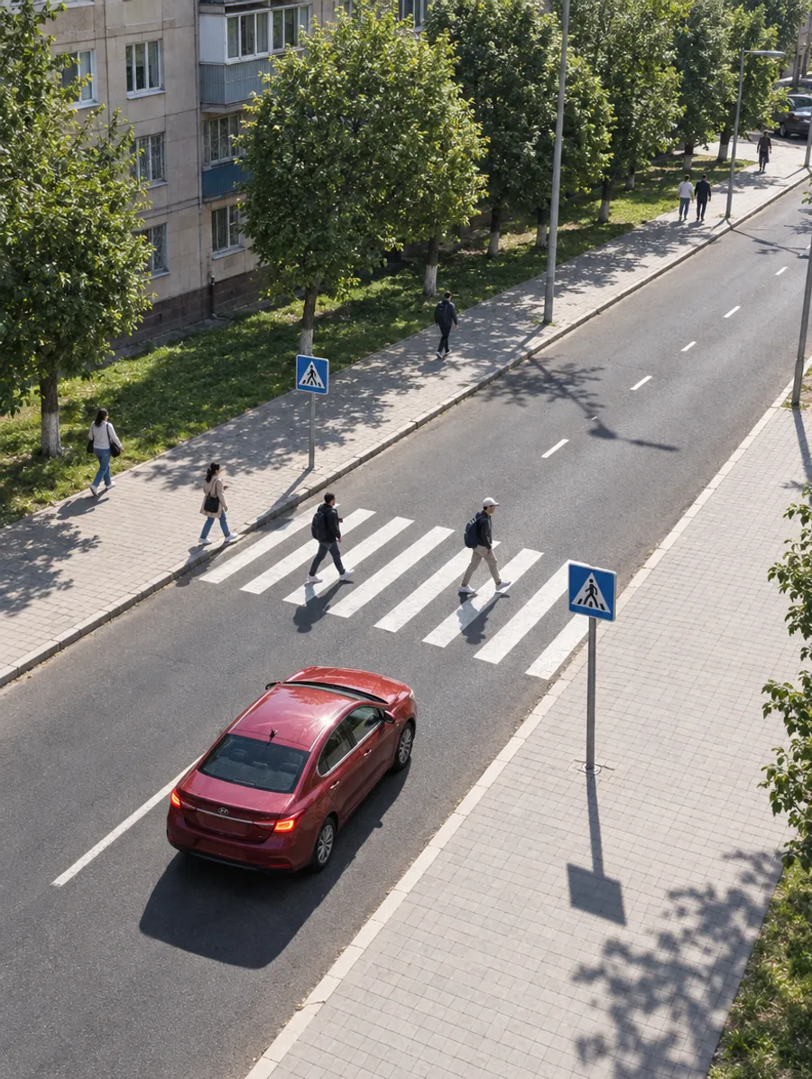 Разметка «Пешеходный переход («зебра»)» на дороге